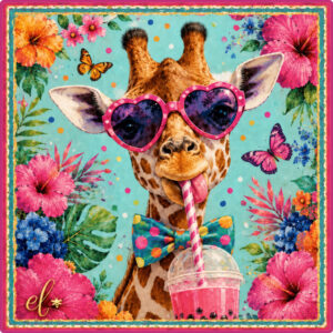 Tall Drink Mahjong Mat — Seconds with pink stitched edges